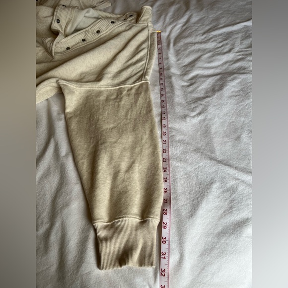 Aerie Oh Snap! Sweater Natural Cream Cozy Fleece Oversized Loungwear Relaxed Fit - Picture 12 of 16